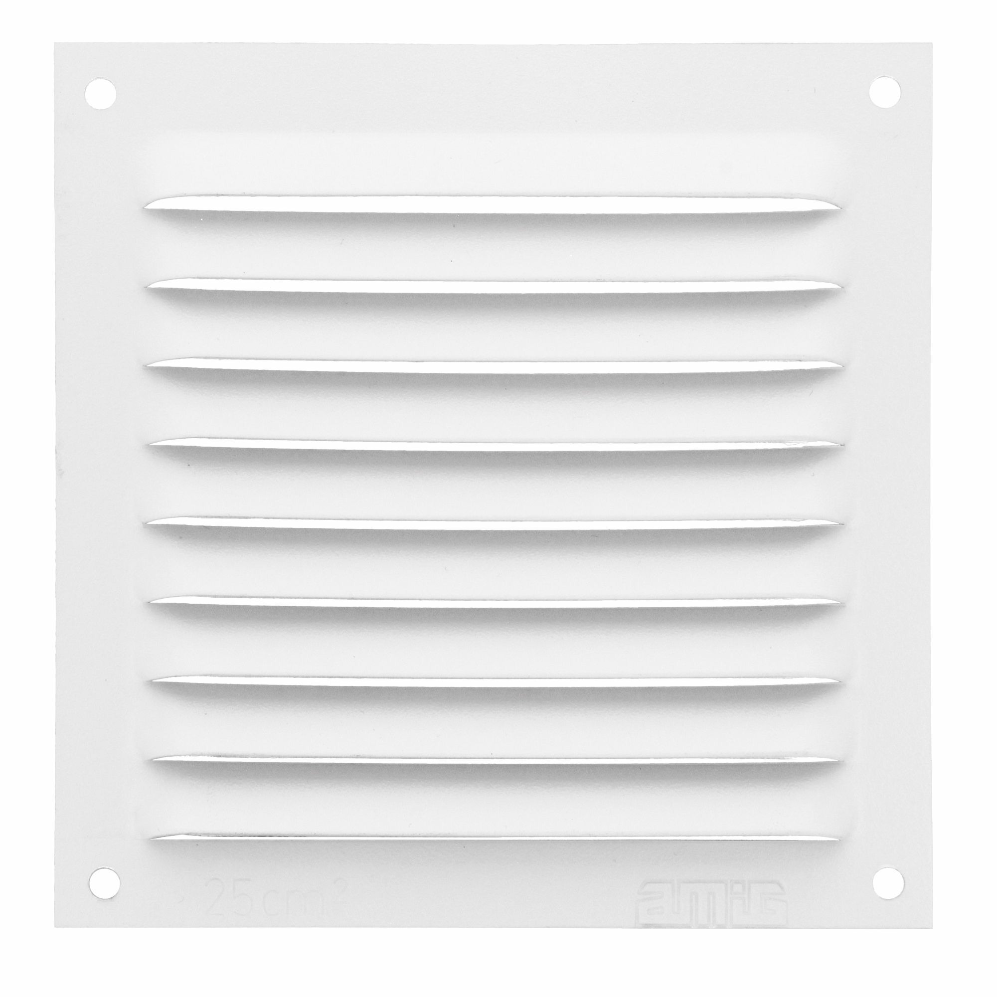 AMIG Ventilatierooster/muurrooster - 100 x 100mm - aluminium - wit - schoepenrooster -