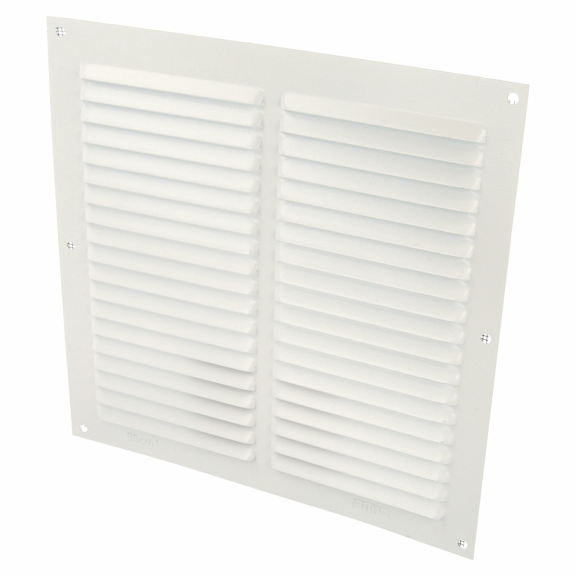 AMIG Ventilatie/muurrooster met gaas - 200 x 200mm - aluminium - wit - schoepenrooster -