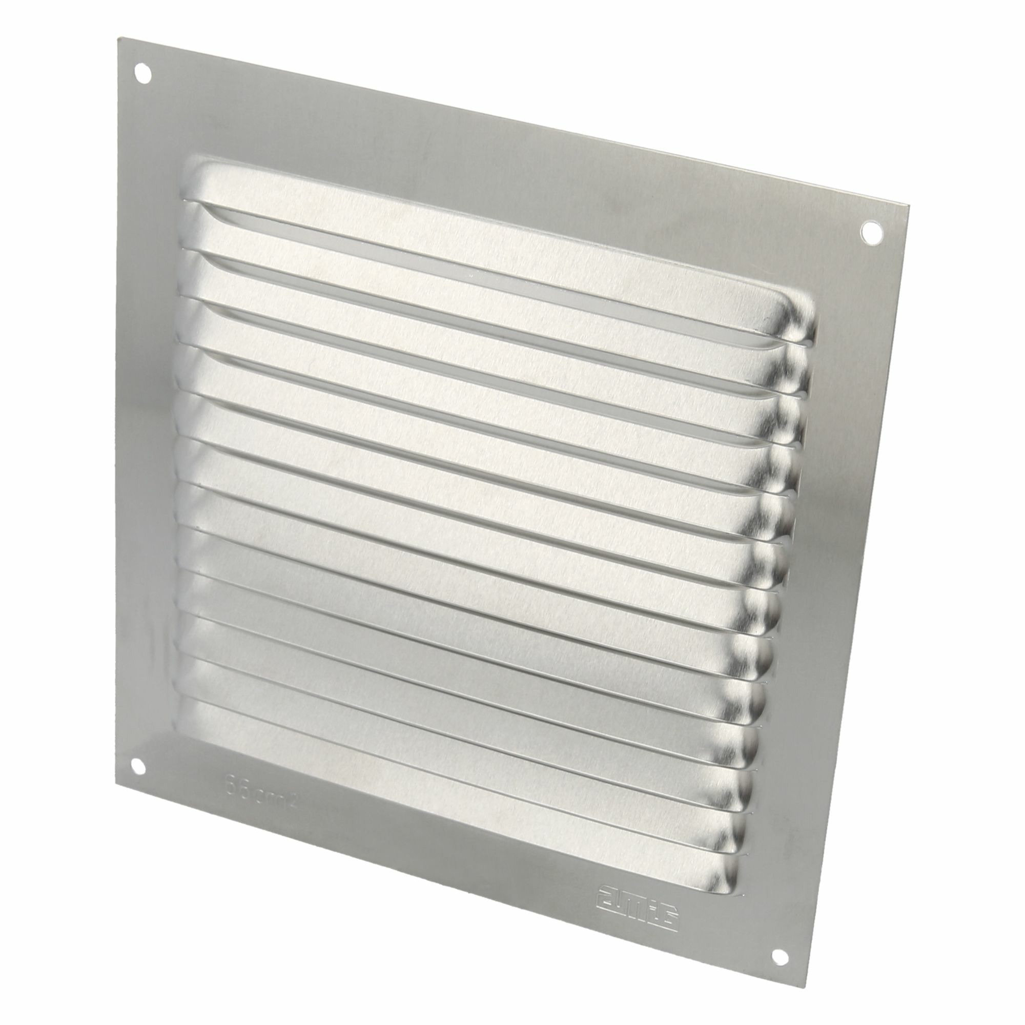 AMIG Ventilatierooster/muurrooster - 150 x 150mm - aluminium - zilver - schoepenrooster -