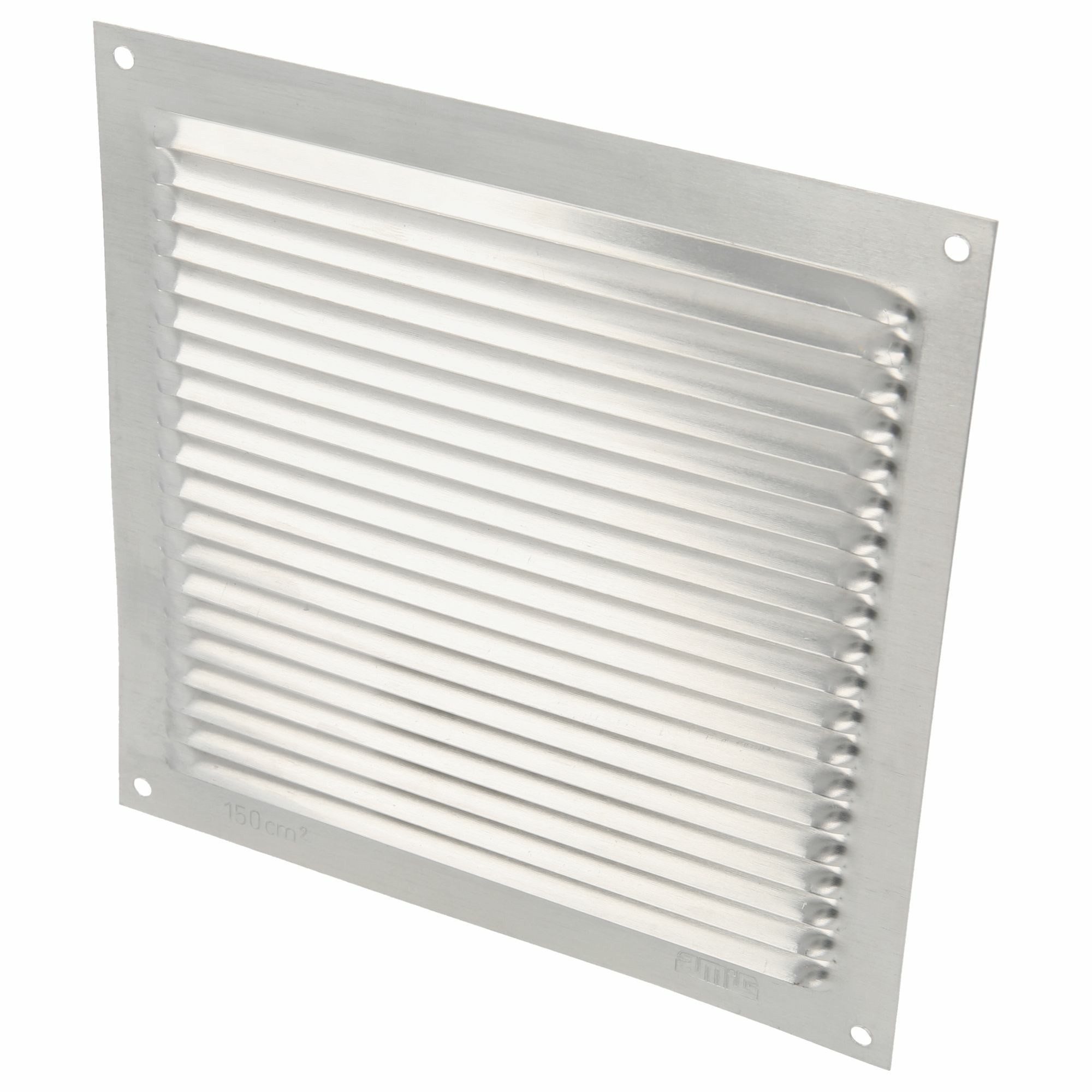 AMIG Ventilatierooster/muurrooster - 170 x 170mm - aluminium - zilver - schoepenrooster -