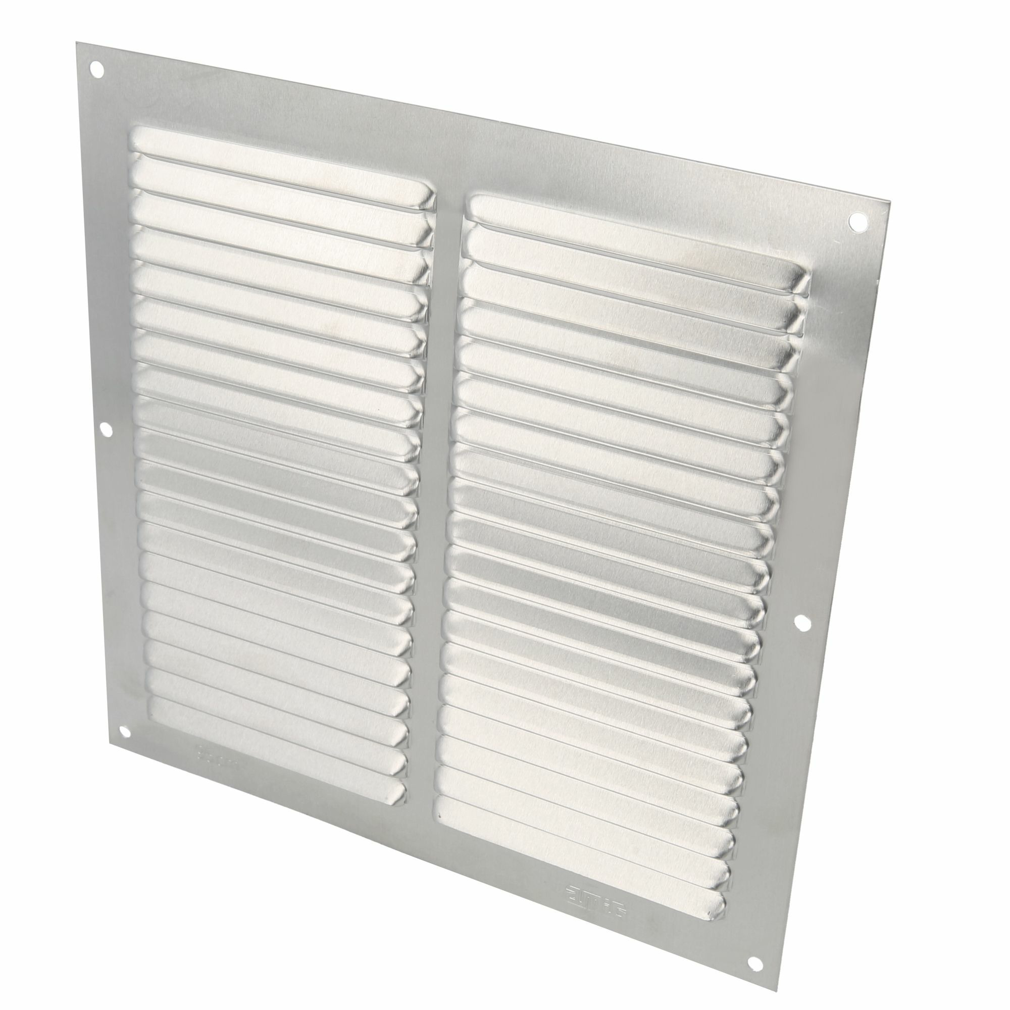 AMIG Ventilatierooster/muurrooster - 200 x 200mm - aluminium - zilver - schoepenrooster -