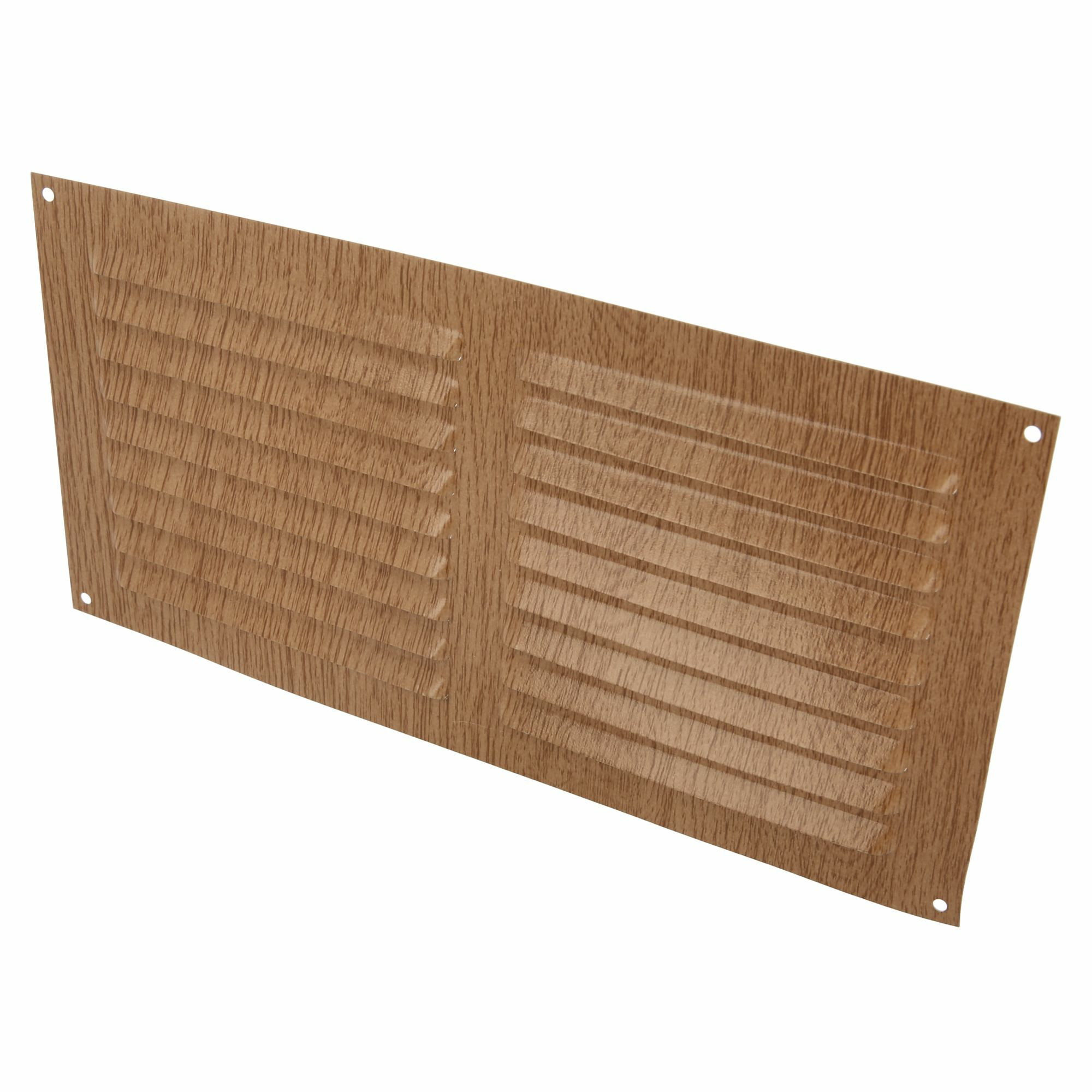 AMIG Ventilatierooster/muurrooster - 150 x 300mm - aluminium - beukenhout look - schoepenrooster -
