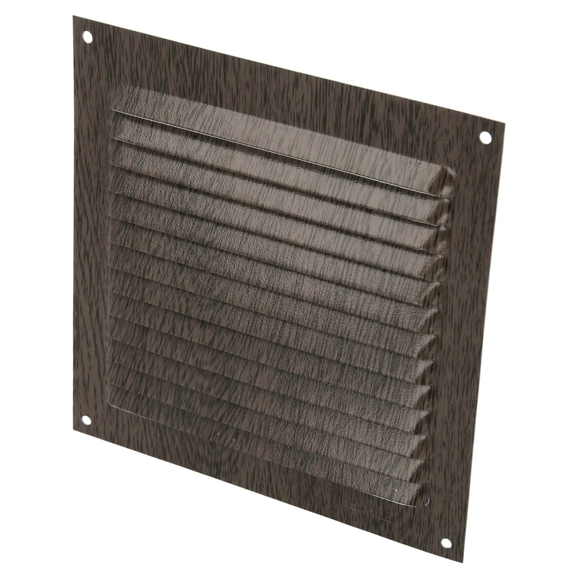 AMIG Ventilatierooster/muurrooster - 150 x 150mm - aluminium - wengehout look - schoepenrooster -