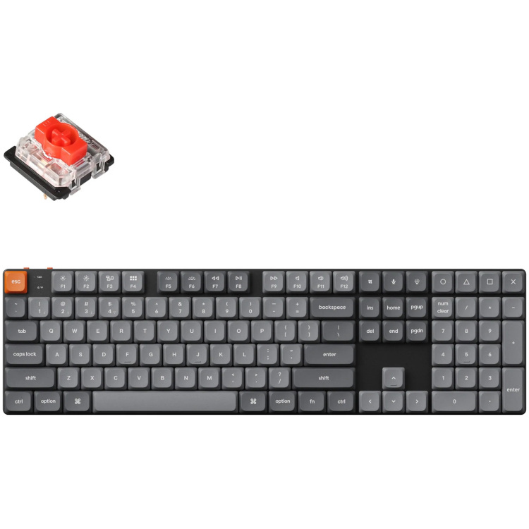 Keychron K5 Max-H1 toetsenbord RGB leds, Double-shot PBT, hot swap, 2.4GHz | Bluetooth 5.1 | USB-C