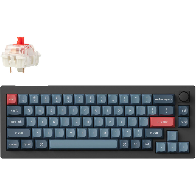 Keychron V2 Max-D1 toetsenbord RGB leds, 65%, Double-shot PBT, hot swap, 2.4 | Bluetooth | USB-C, Knob
