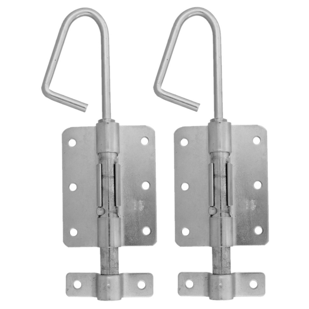 AMIG Verticaal schuifslot/plaatgrendel - 2x - staal - 20 x 6.2cm - verzinkt - zilver - schutting - -