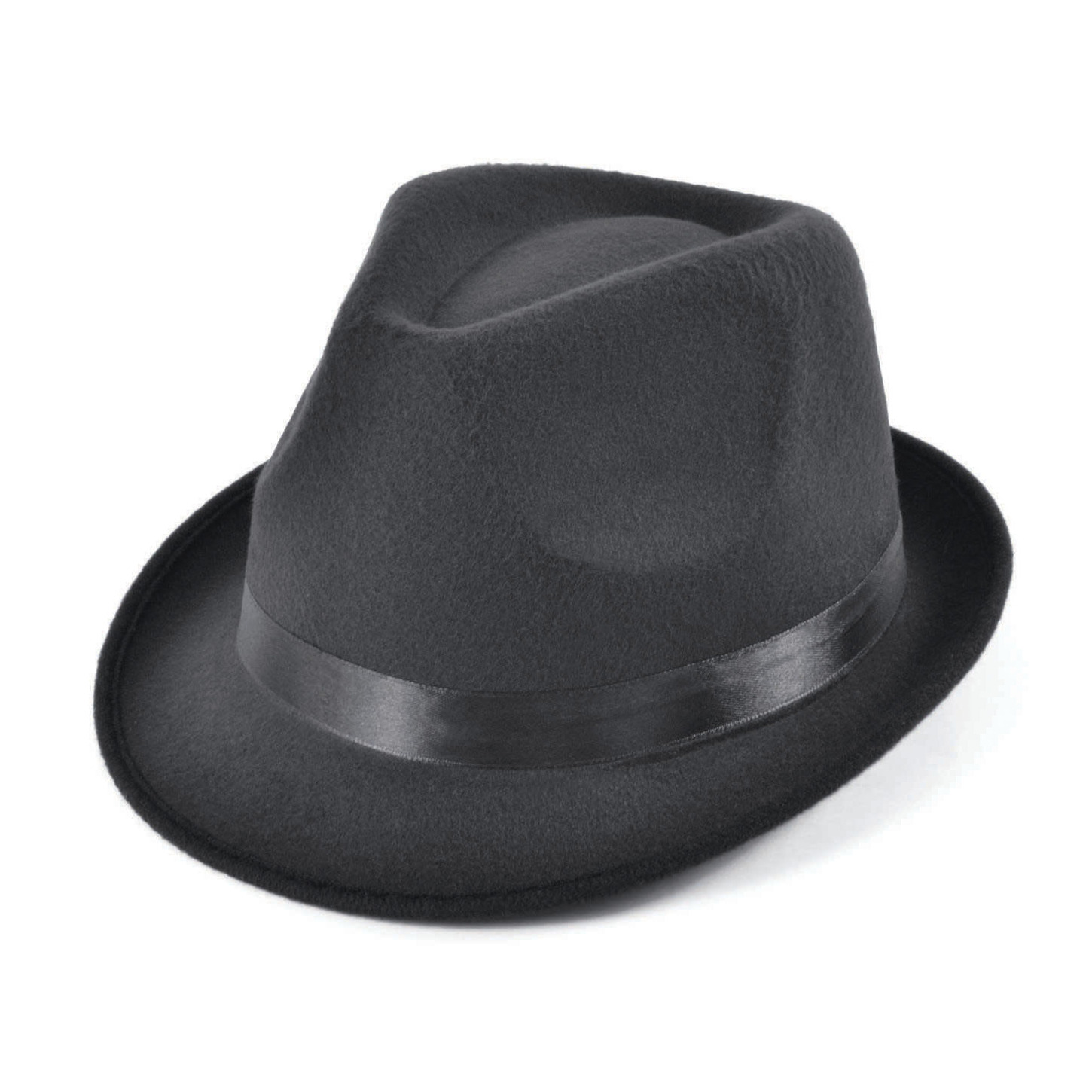 Carnaval verkleed hoed voor een Maffia/gangster - antraciet - polyester - volwassenen -