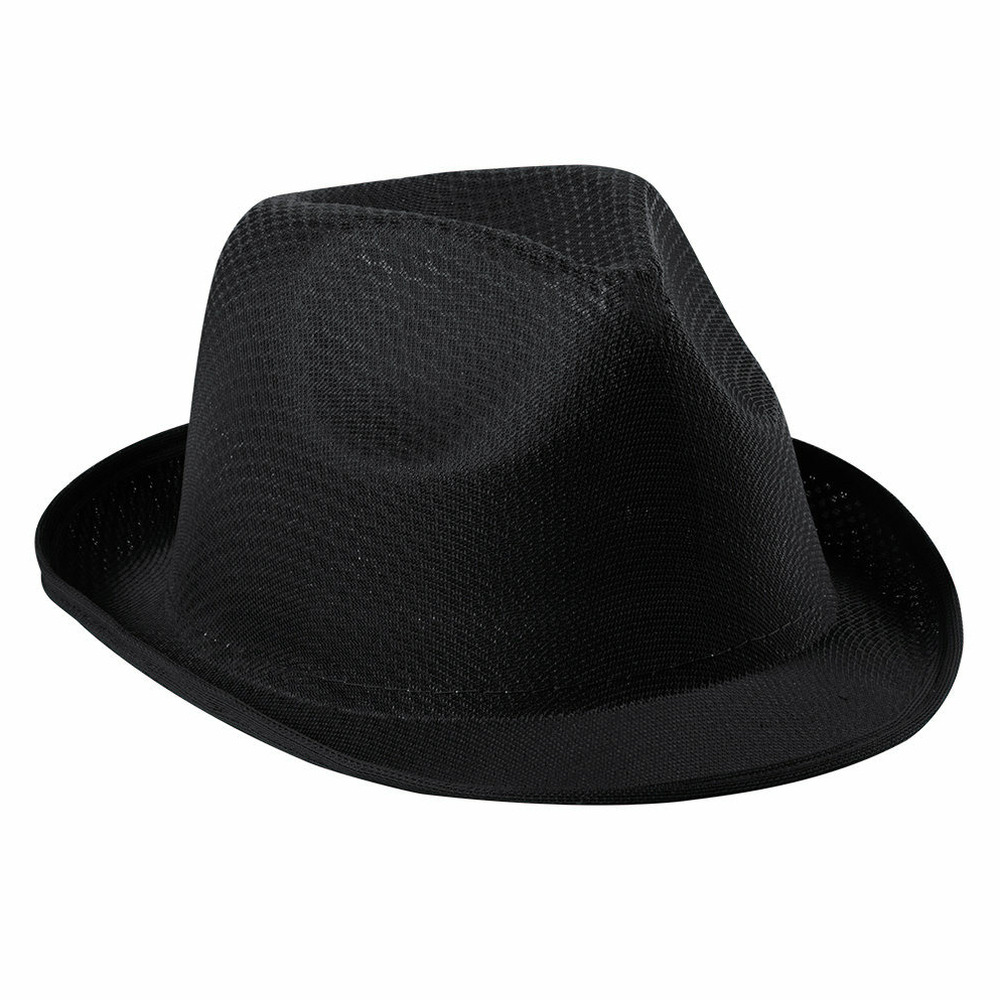 Carnaval verkleed trilby hoedje - zwart - polyester - volwassenen/heren/dames -