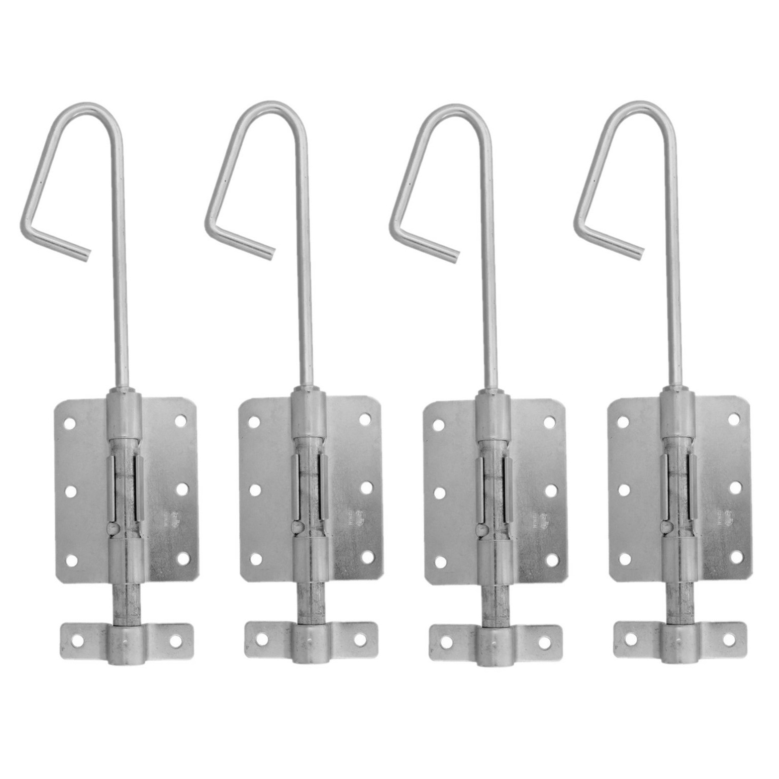 AMIG Verticaal schuifslot/plaatgrendel - 4x - staal - 35 x 6.2cm - verzinkt - zilver - schutting - -