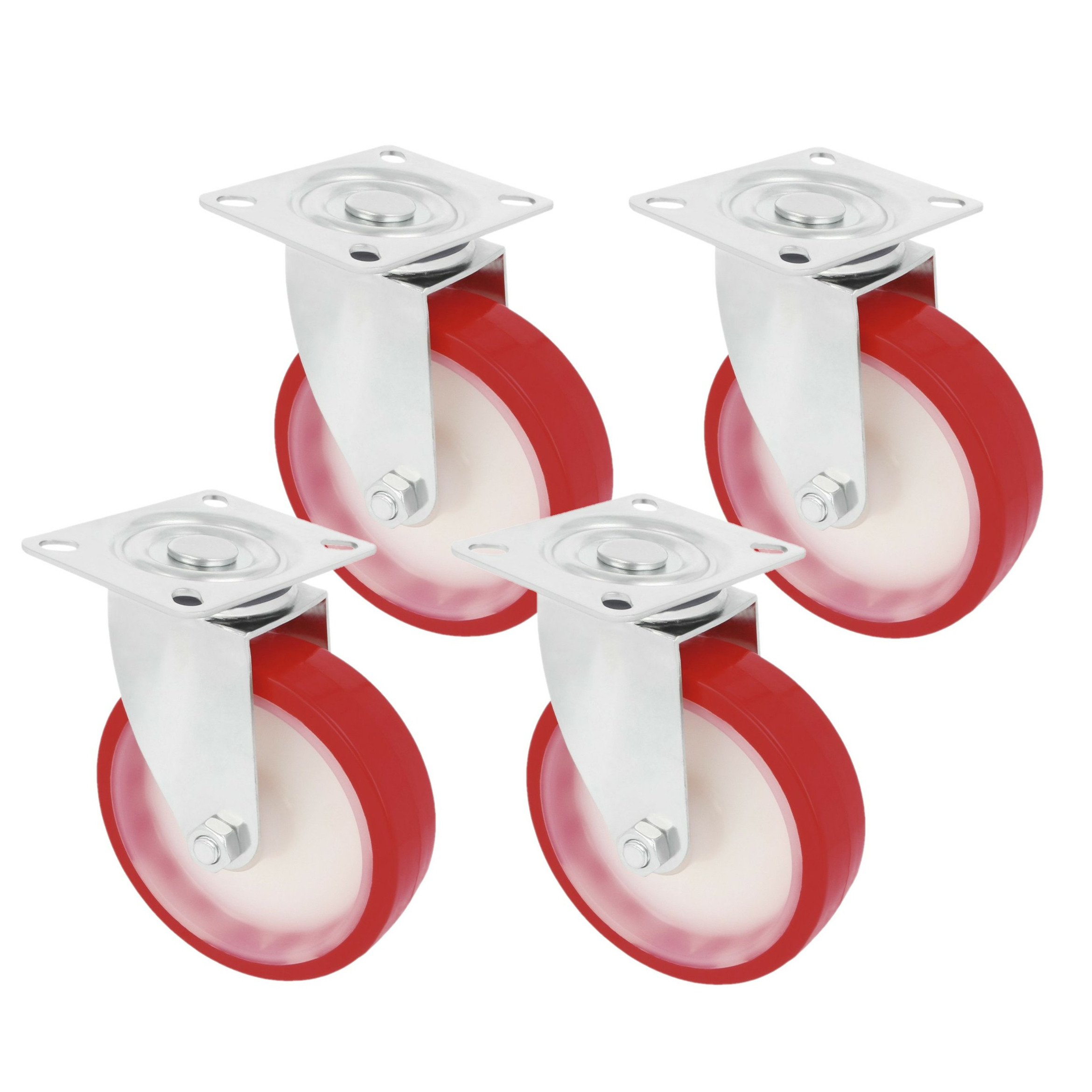 AMIG zwenkwiel/transportwiel - 4x - D100mm - polyurethaan - 120kg - heavy duty -