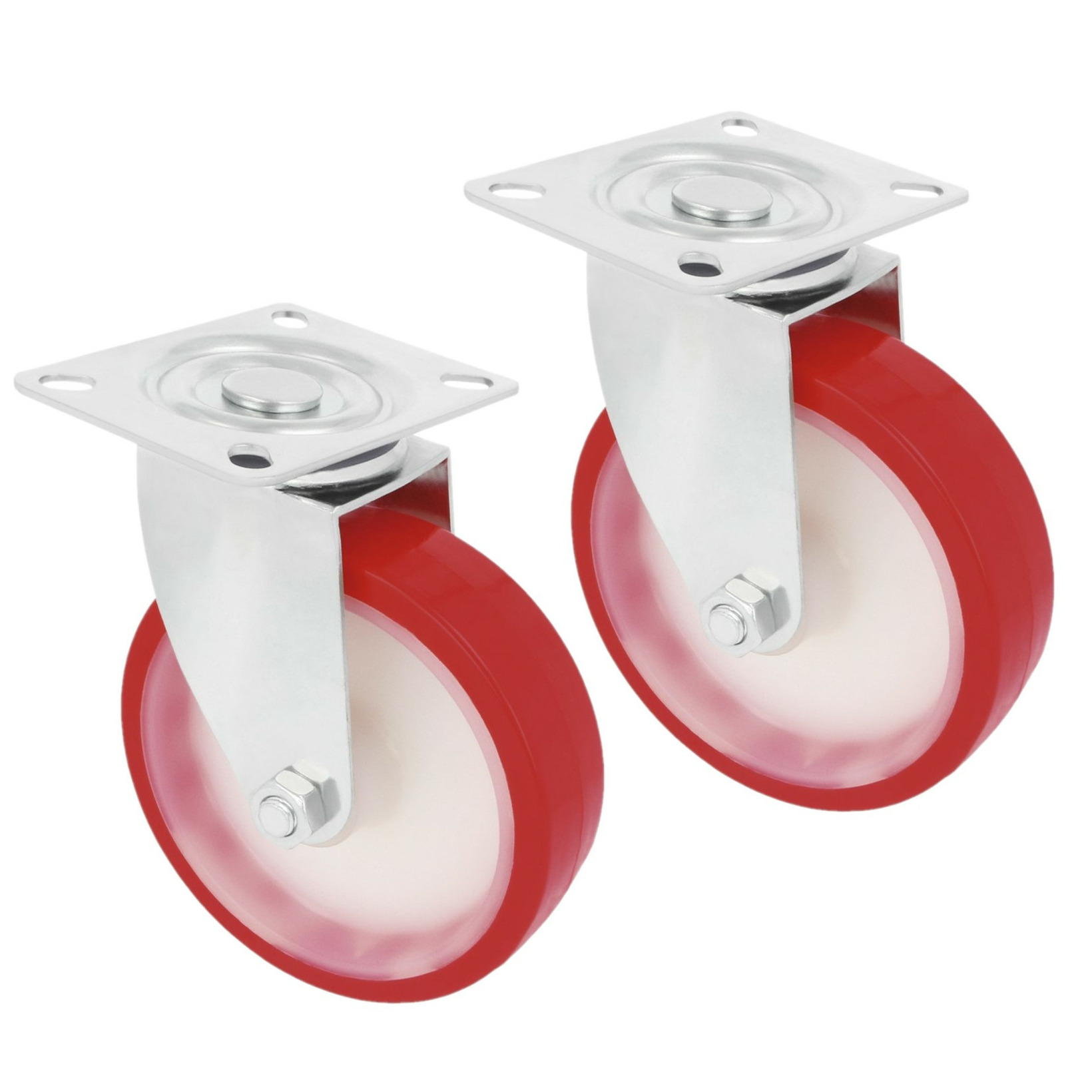 AMIG zwenkwiel/transportwiel - 2x - D80mm - polyurethaan - 100kg - heavy duty -