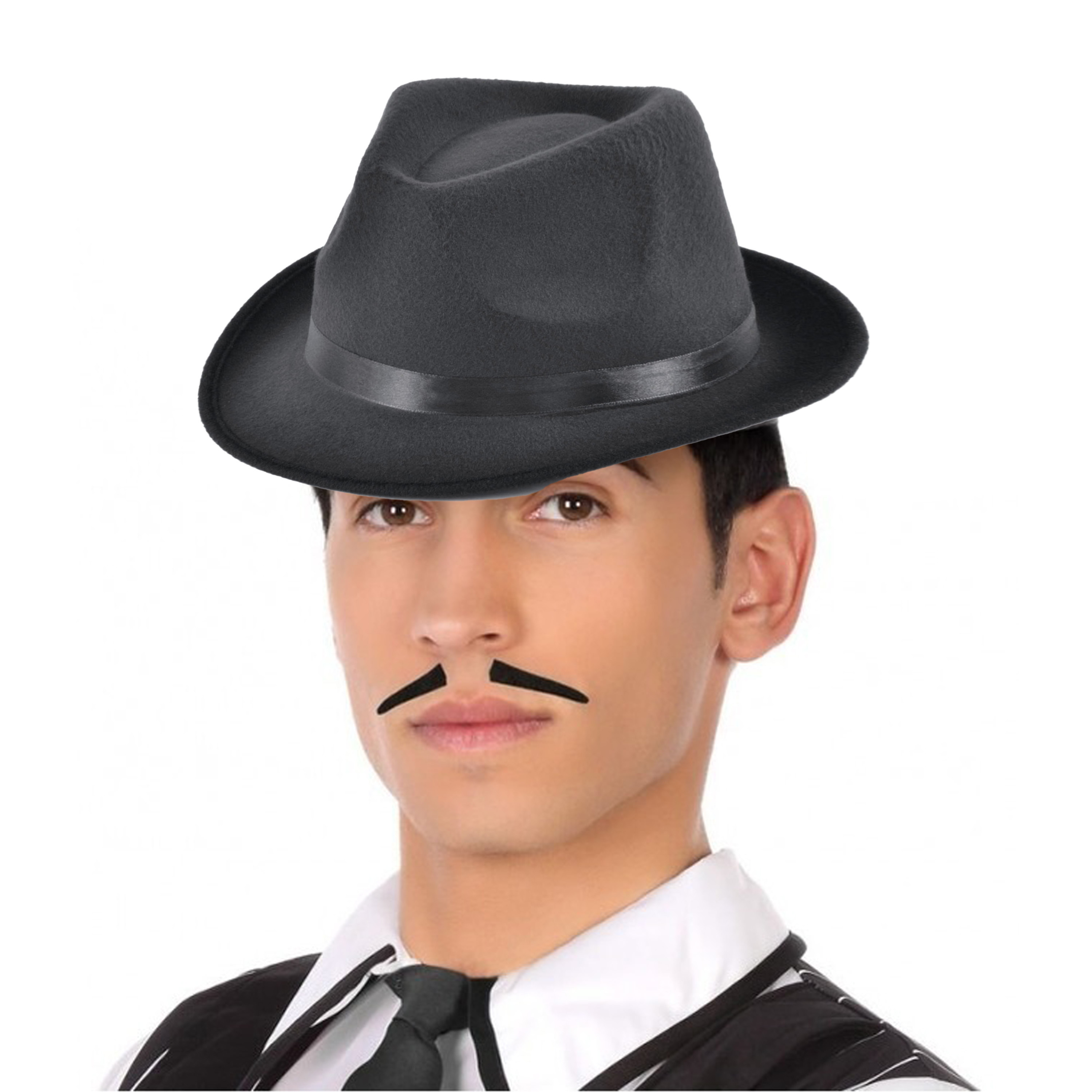 Carnaval verkleed accessoires set - Maffia/gangster - zwart - polyester - volwassenen -