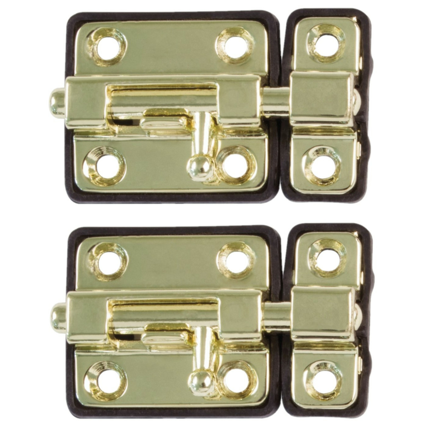 AMIG schuifslot/plaatgrendel - 2x - zamak - 3.5cm - messing - incl schroeven - deur - raam -