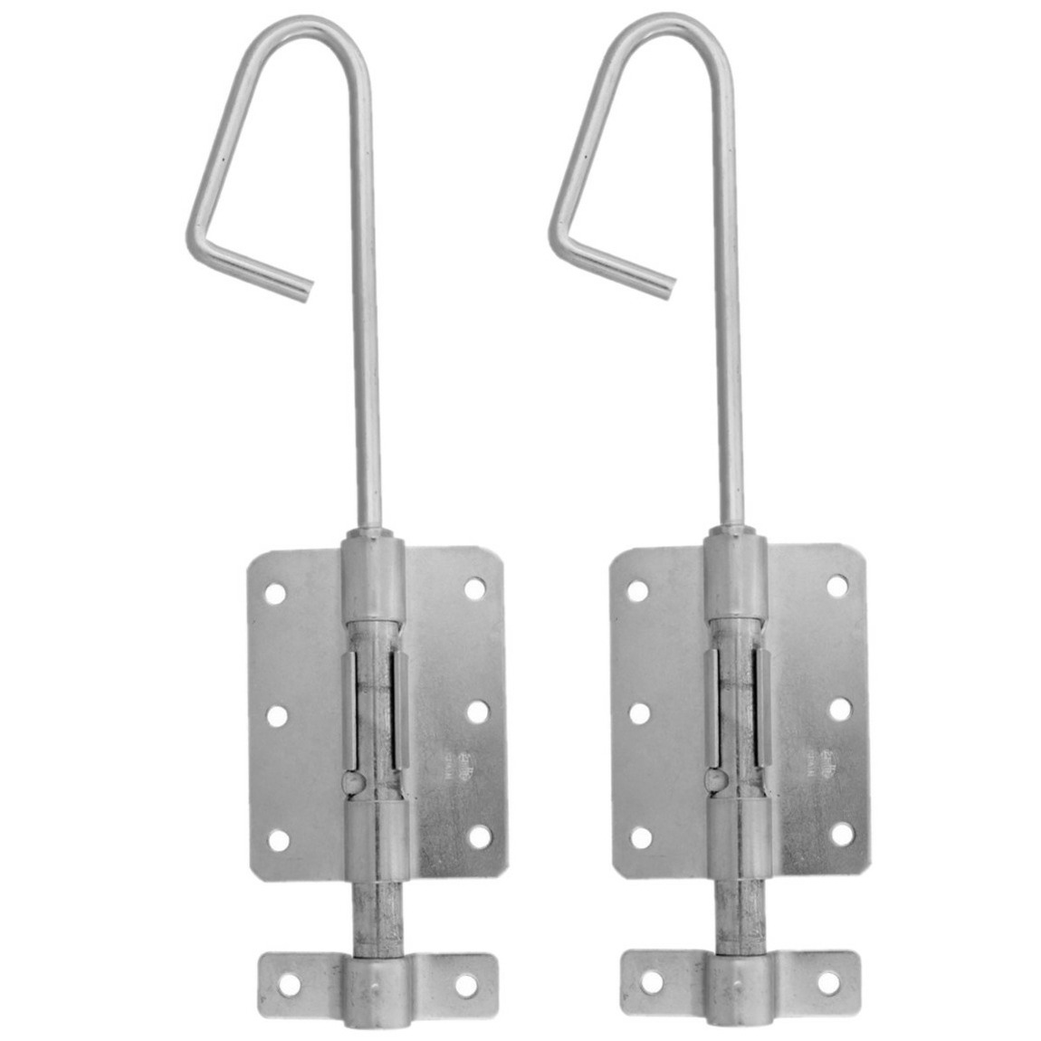 AMIG Verticaal schuifslot/plaatgrendel - 2x - staal - 40 x 6.2cm - verzinkt - zilver - schutting - -