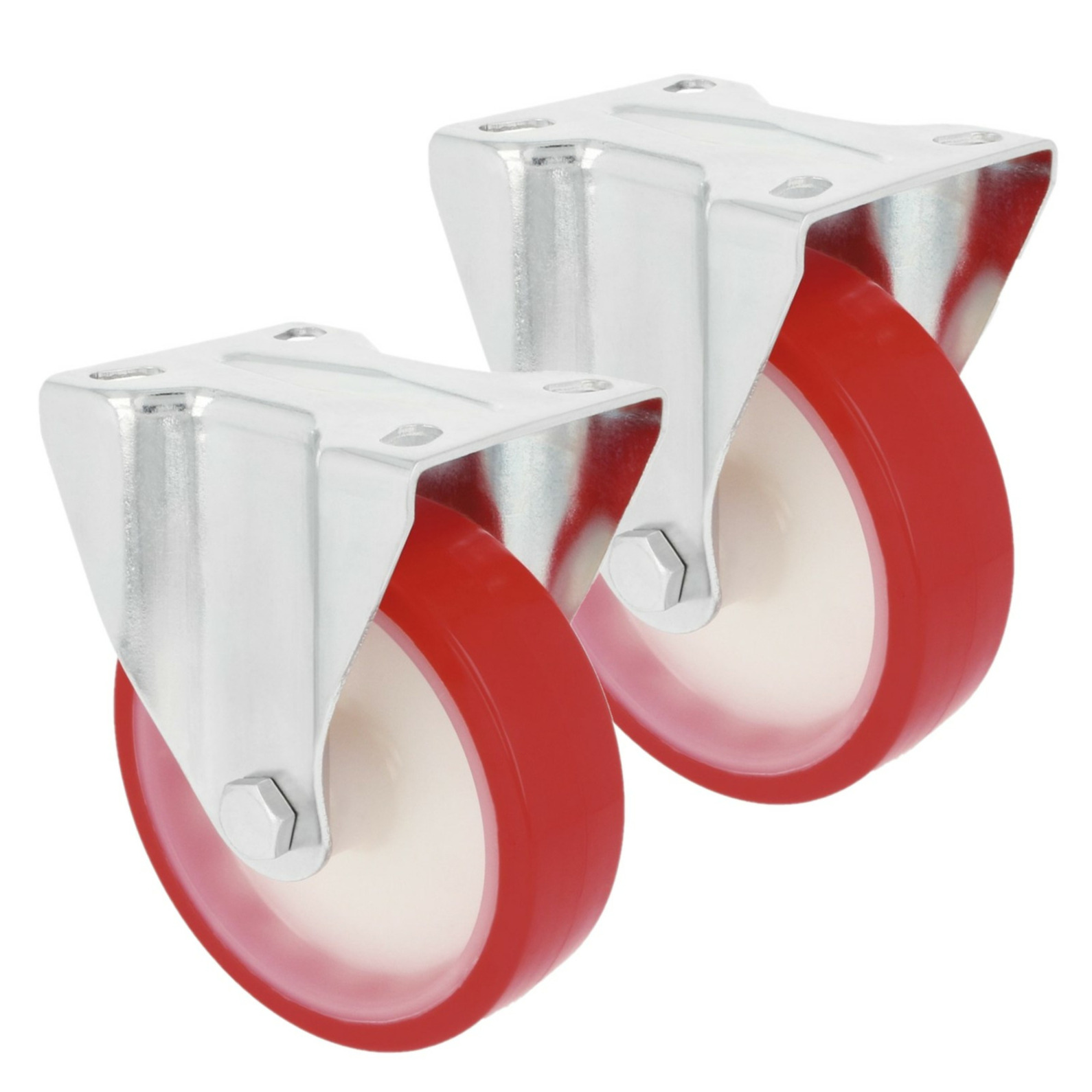 AMIG bokwiel/transportwiel - 2x - D80mm - polyurethaan - 100kg - heavy duty -