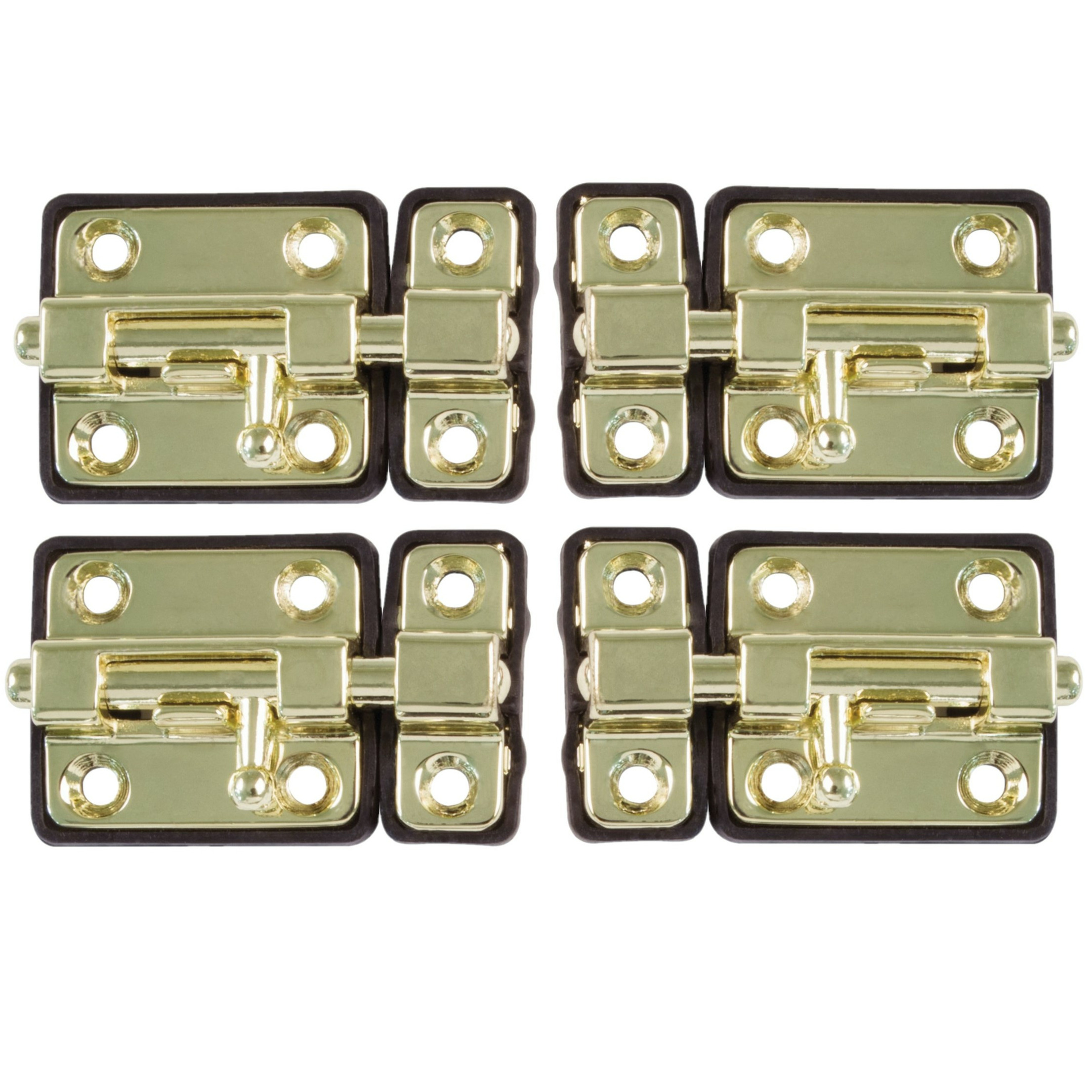 AMIG schuifslot/plaatgrendel - 4x - zamak - 5cm - messing - incl schroeven - deur - raam -