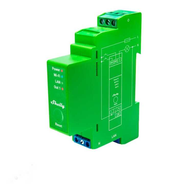 Shelly Pro Dimmer 1PM relais 1-kanaals, Wifi, LAN, Bluetooth