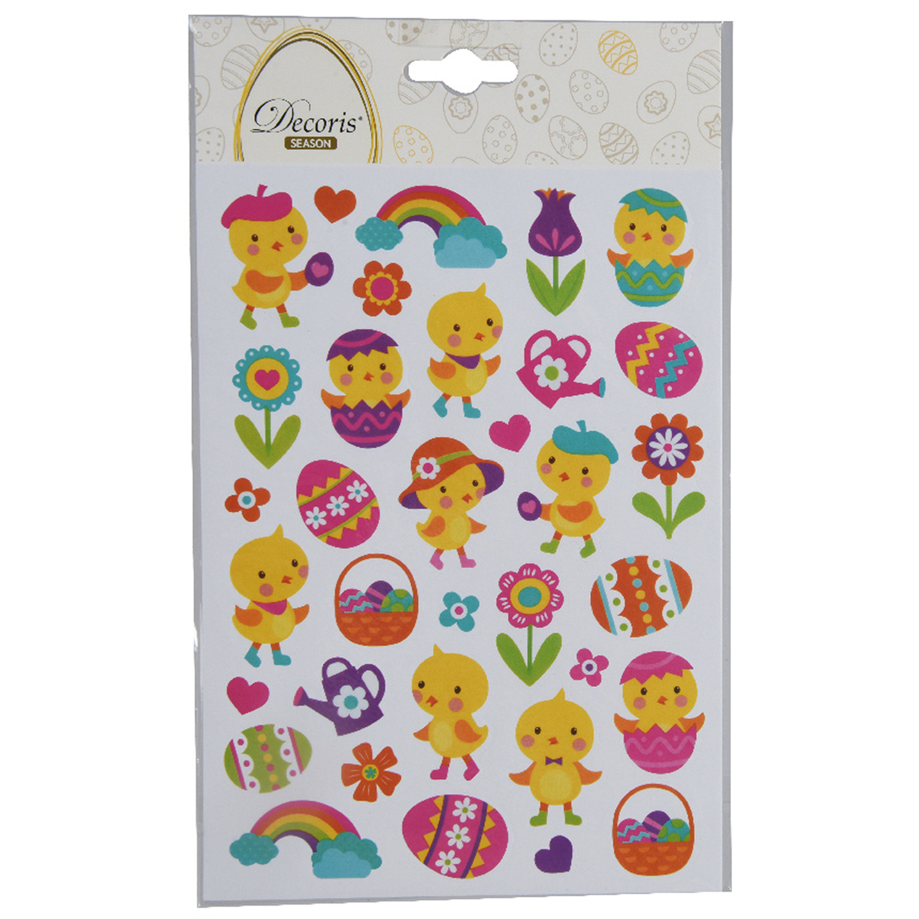 Stickers voorjaar en Pasen - kuikentjes - 1 vel - 15 x 21 cm -