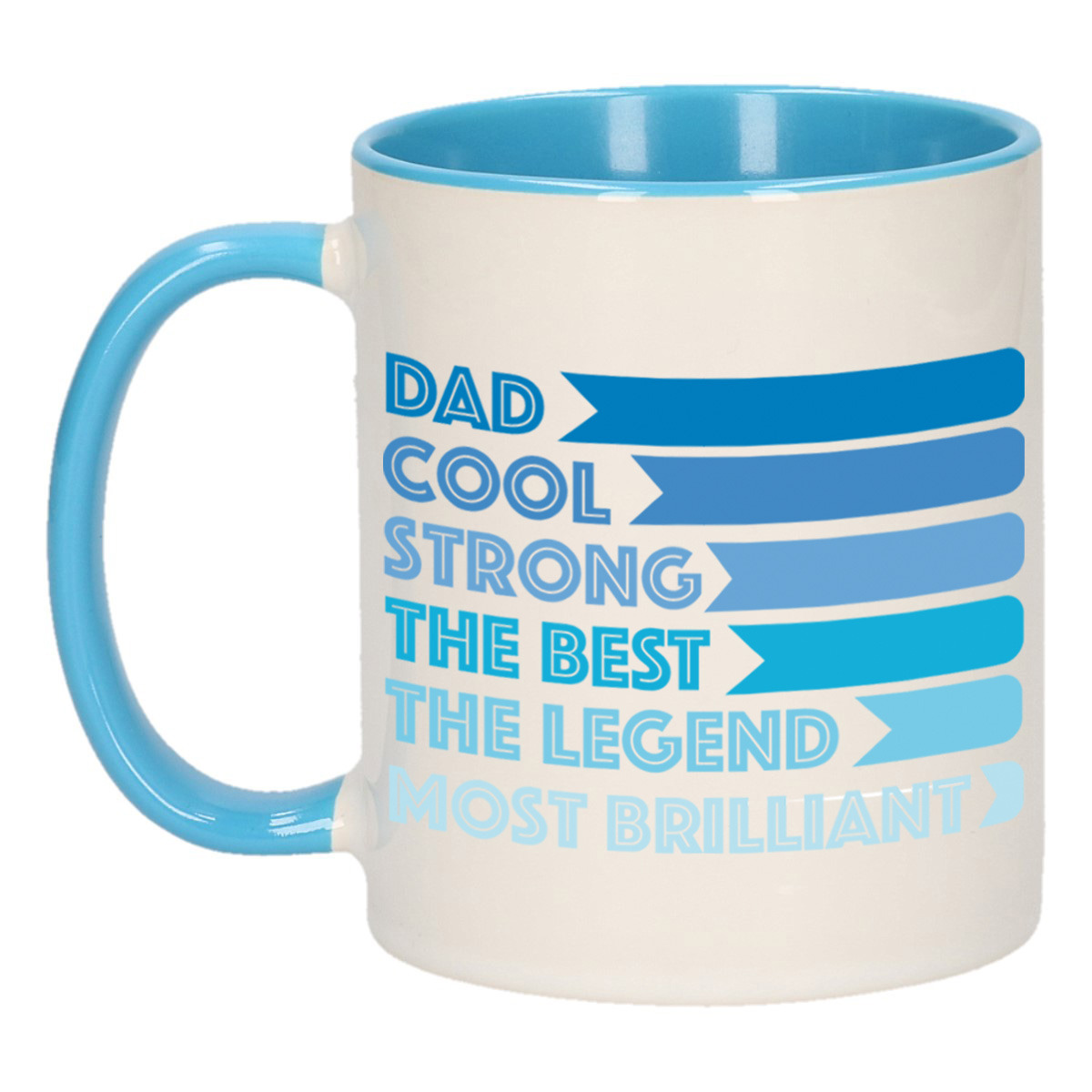 Cadeau koffie/thee mok voor papa - lijstje beste papa - blauw - 300 ml - Vaderdag -