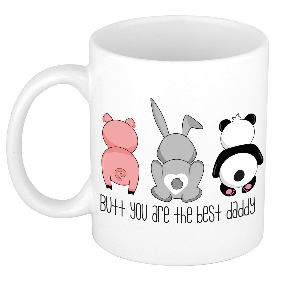 Cadeau koffie/thee mok voor vader - wit - beste papa - keramiek - 300 ml - Vaderdag -