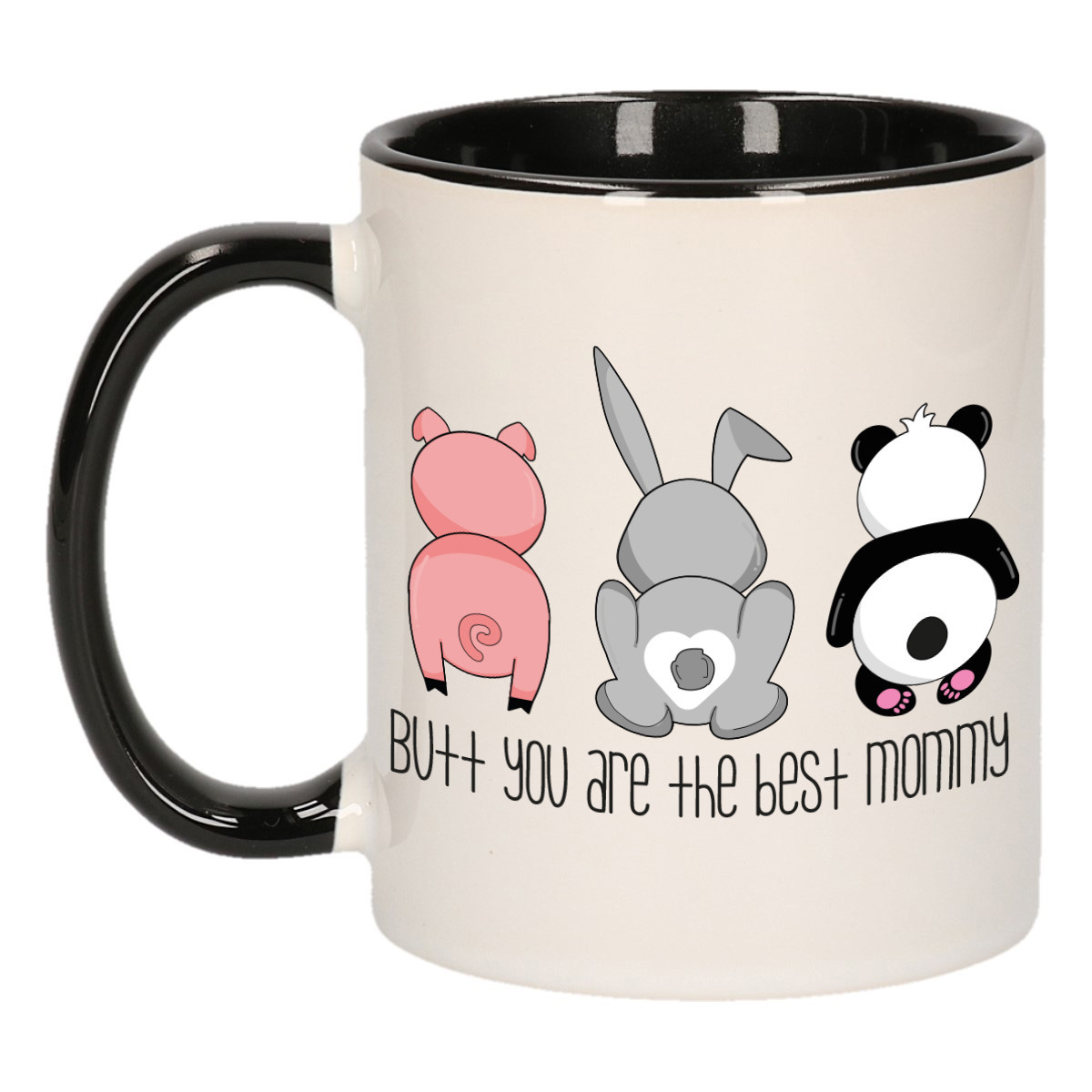Cadeau koffie/thee mok voor moeder - zwart - beste mama - keramiek - 300 ml - Moederdag -