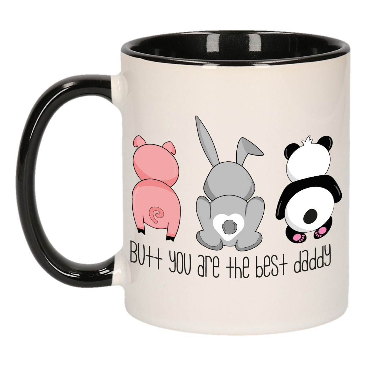 Cadeau koffie/thee mok voor vader - zwart - beste papa - keramiek - 300 ml - Vaderdag -