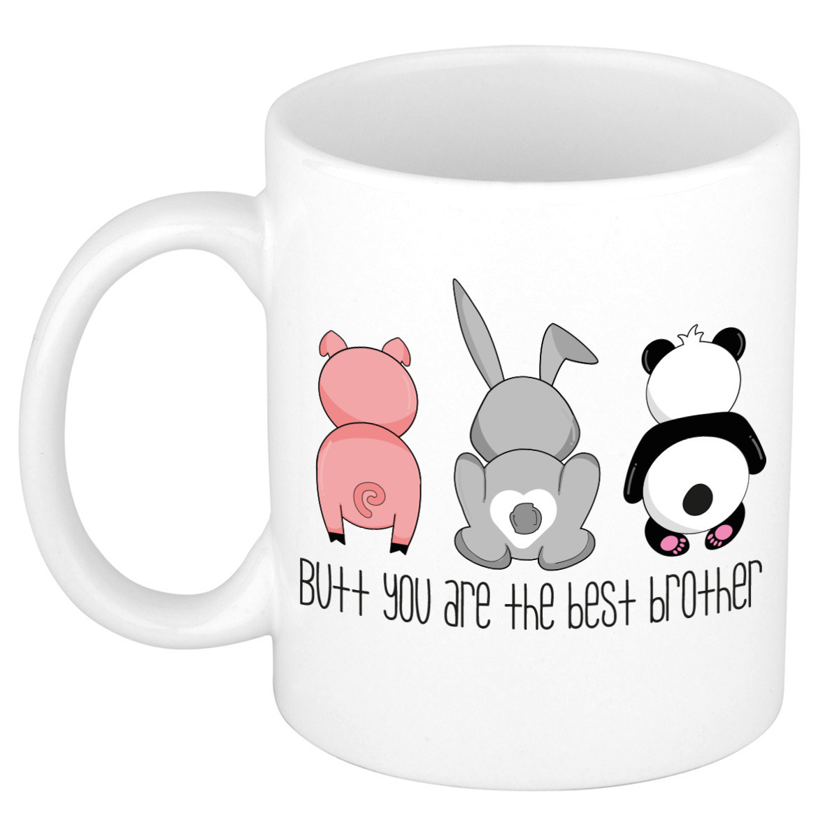 Cadeau koffie/thee mok voor broer - wit - keramiek - 300 ml -