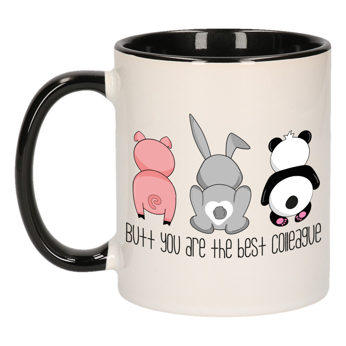 Cadeau koffie/thee mok voor collega - zwart - keramiek - 300 ml -