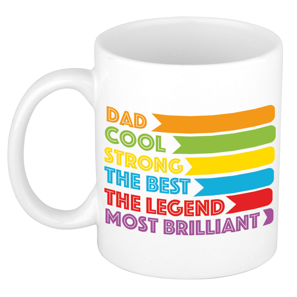 Cadeau koffie/thee mok voor papa - lijstje beste papa - multi - 300 ml - Vaderdag -