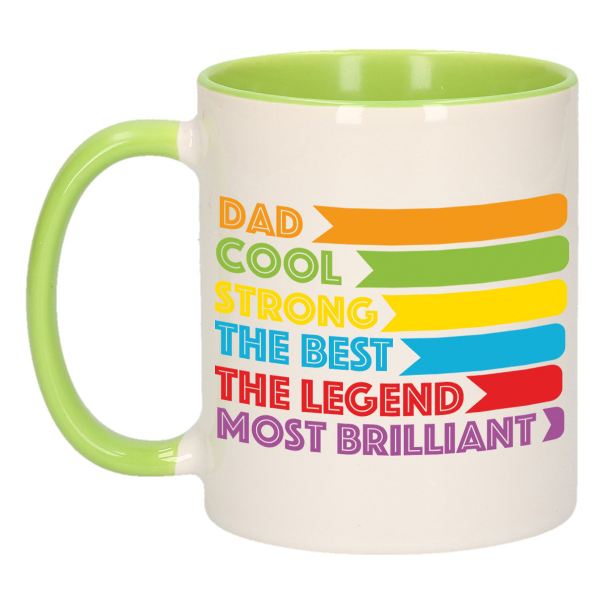 Cadeau koffie/thee mok voor papa - lijstje beste papa - groen - 300 ml - Vaderdag -