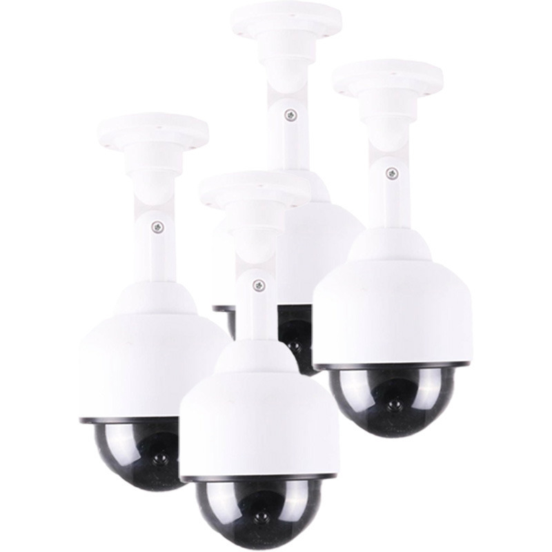 Dummy Beveiligings Camera - 4x - Led dome - kunststof - realistisch - binnen en buiten -