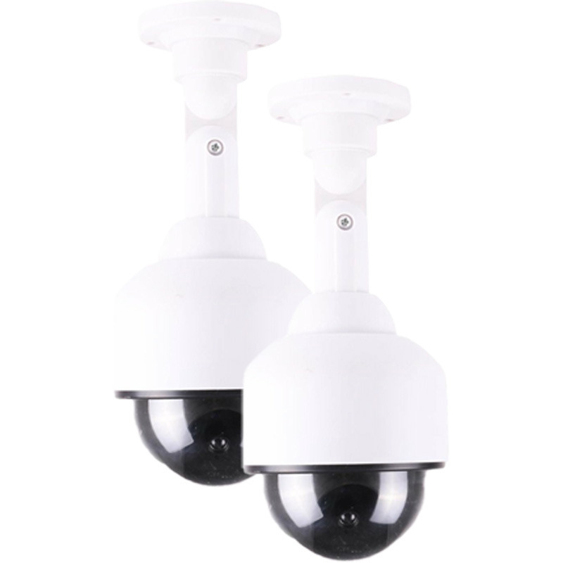 Dummy Beveiligings Camera - 2x - Led dome - kunststof - realistisch - binnen en buiten -