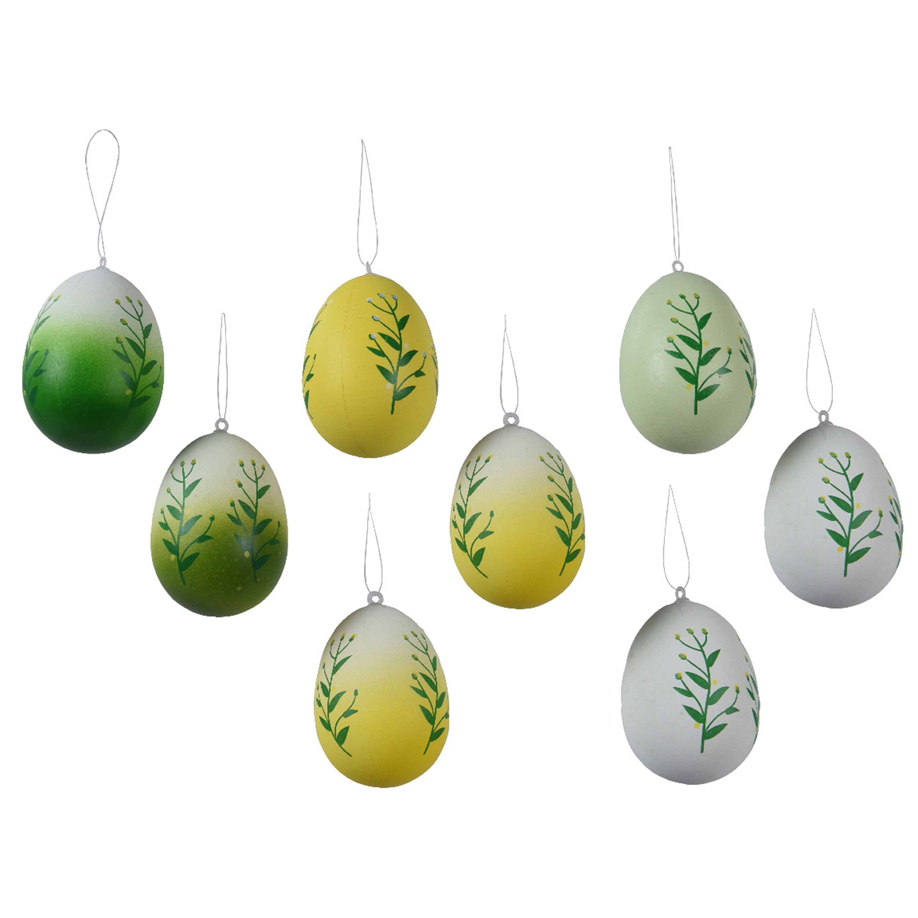 Paaseieren - 24x - kunststof - groen - D3,5 x H5 cm - paasdecoratie -