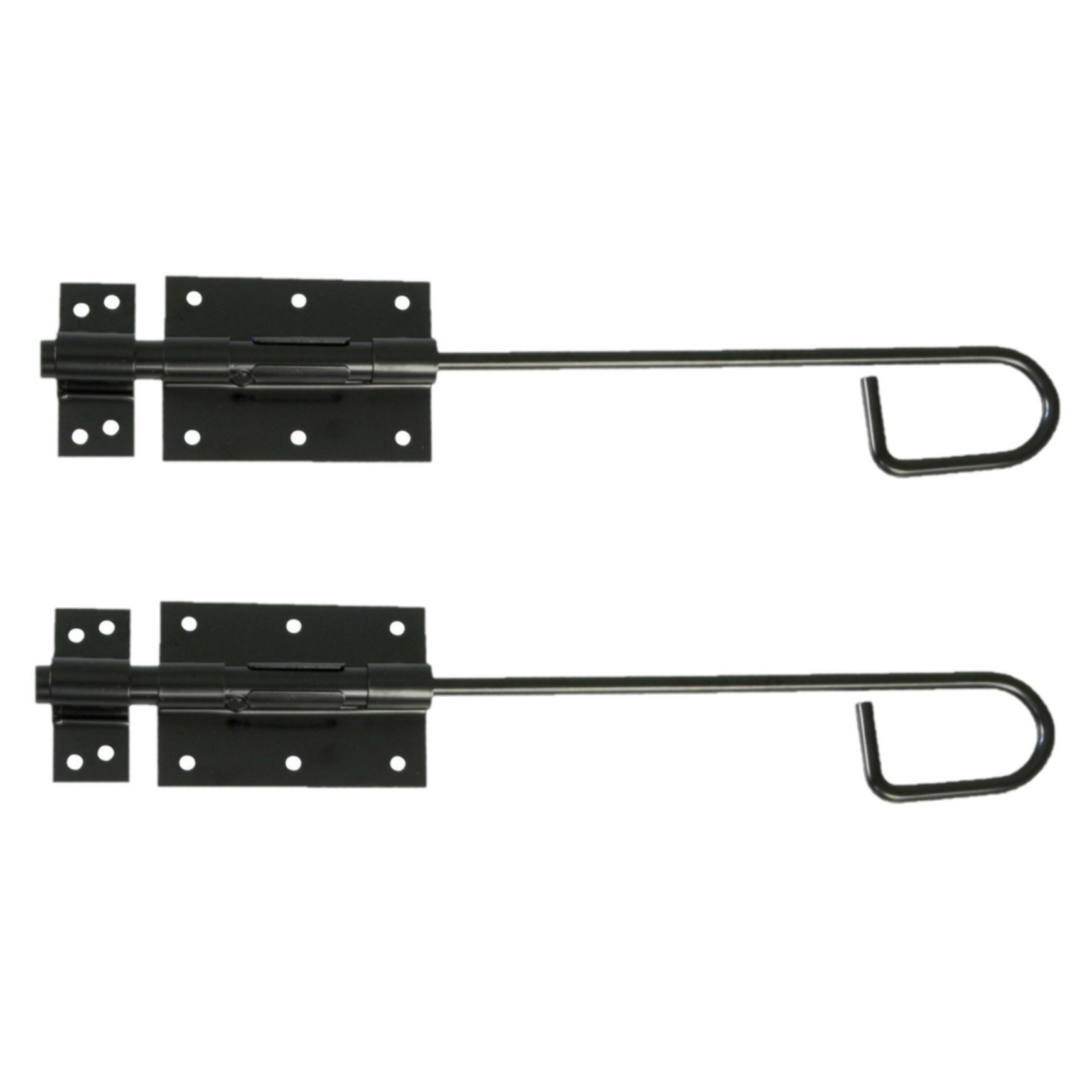 AMIG Verticaal schuifslot/plaatgrendel - 2x - staal - 35 x 6cm - zwart - schutting - poort -
