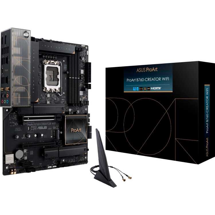 ASUS ProArt B760-CREATOR WIFI moederbord RAID, 2.5 Gb-LAN, Gb-LAN, Wi-Fi 6, BT, Sound, ATX