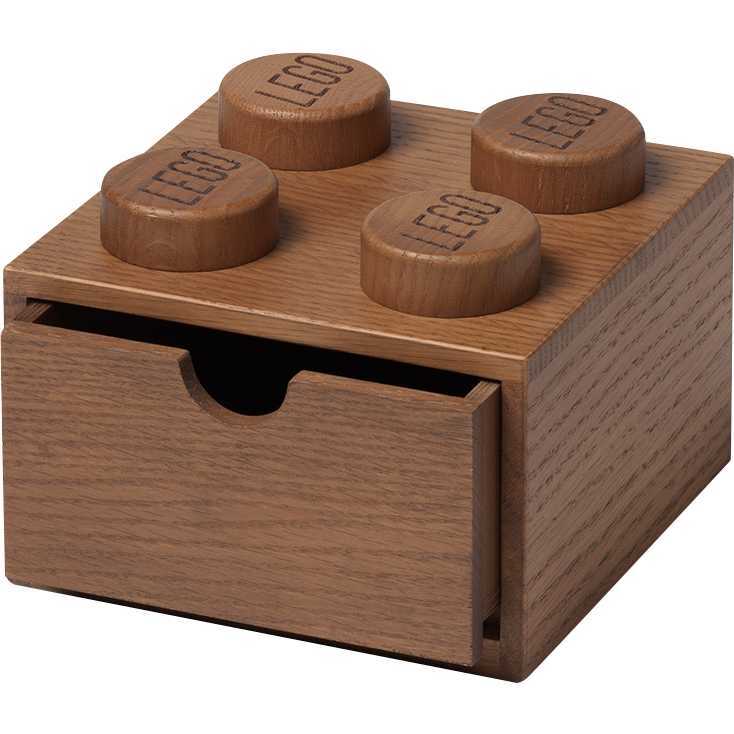 Room Copenhagen LEGO 2x2 Wooden Desk Drawer Dark Stained Oak opbergdoos