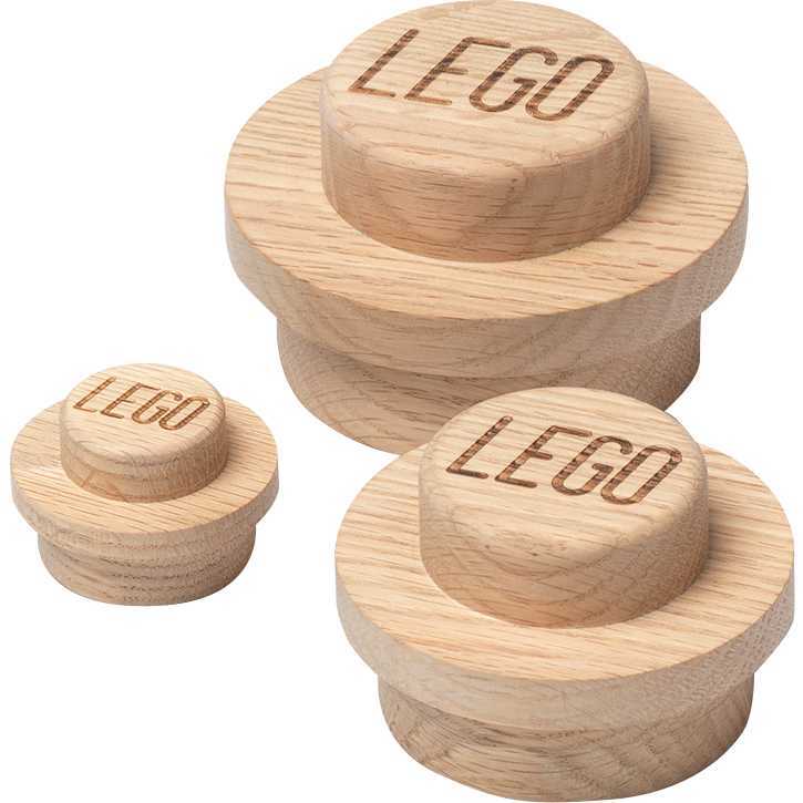 Room Copenhagen LEGO Wooden Wall Hanger Set wandmontage 3-delig