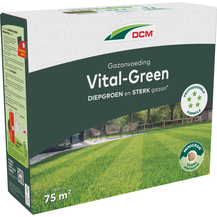DCM Meststof Vital-Green Gazon 3 kg meststof Tot 75 m²