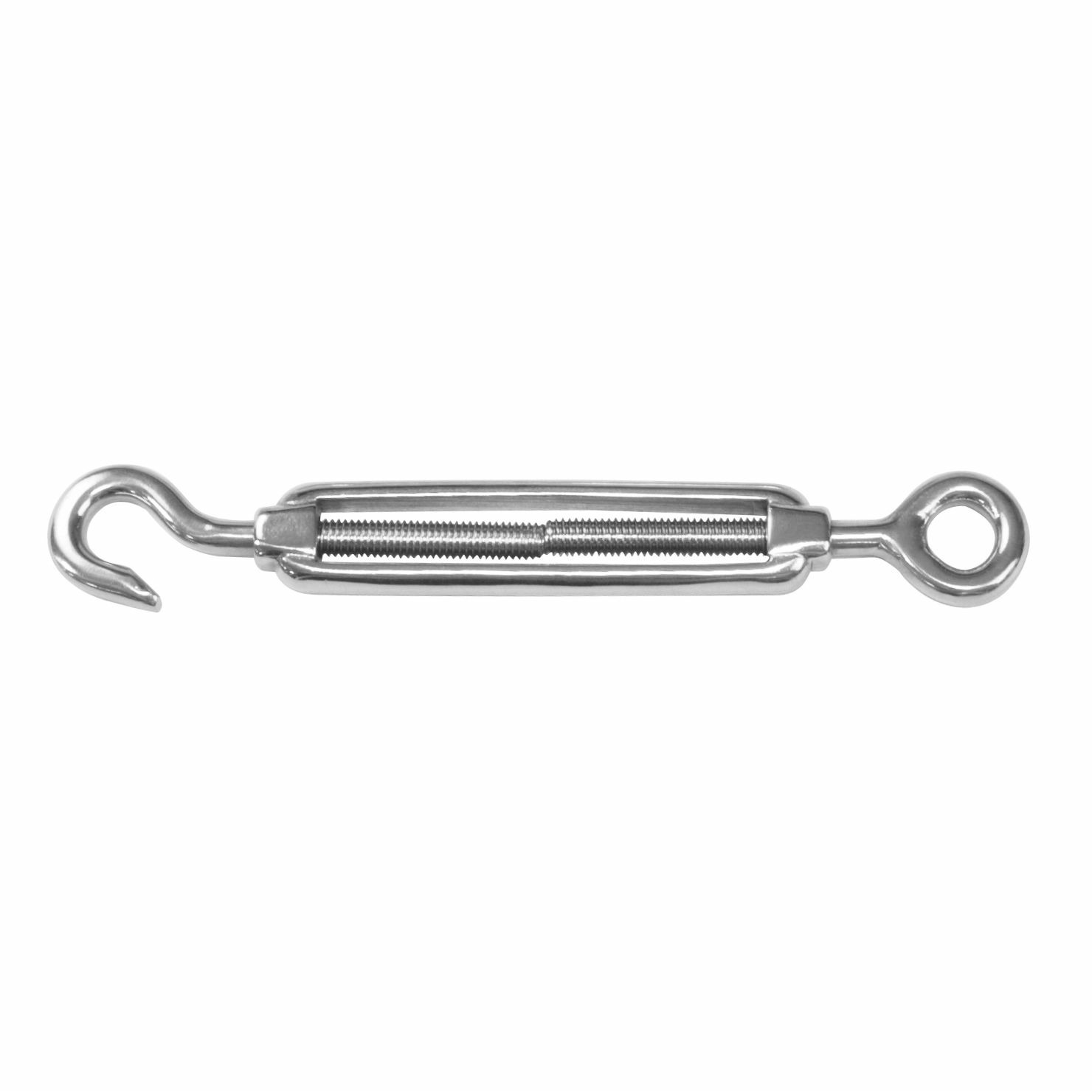 Spanschroeven/draadspanner met haak/oog - 1x - 12cm - verzinkt zamak - 100kg - M10 schroefdraad -