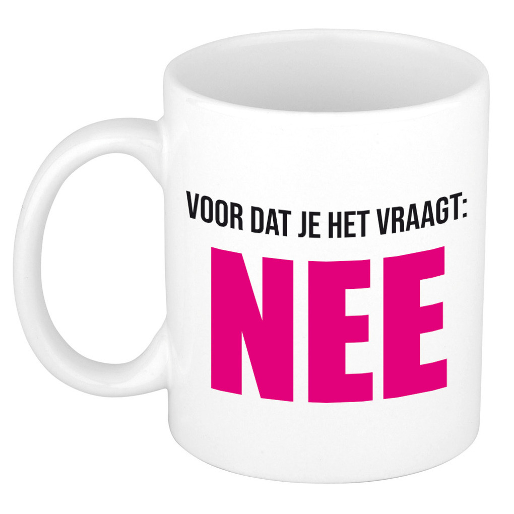 Cadeau koffie/thee mok - roze - de slimste - 300 ml - keramiek -