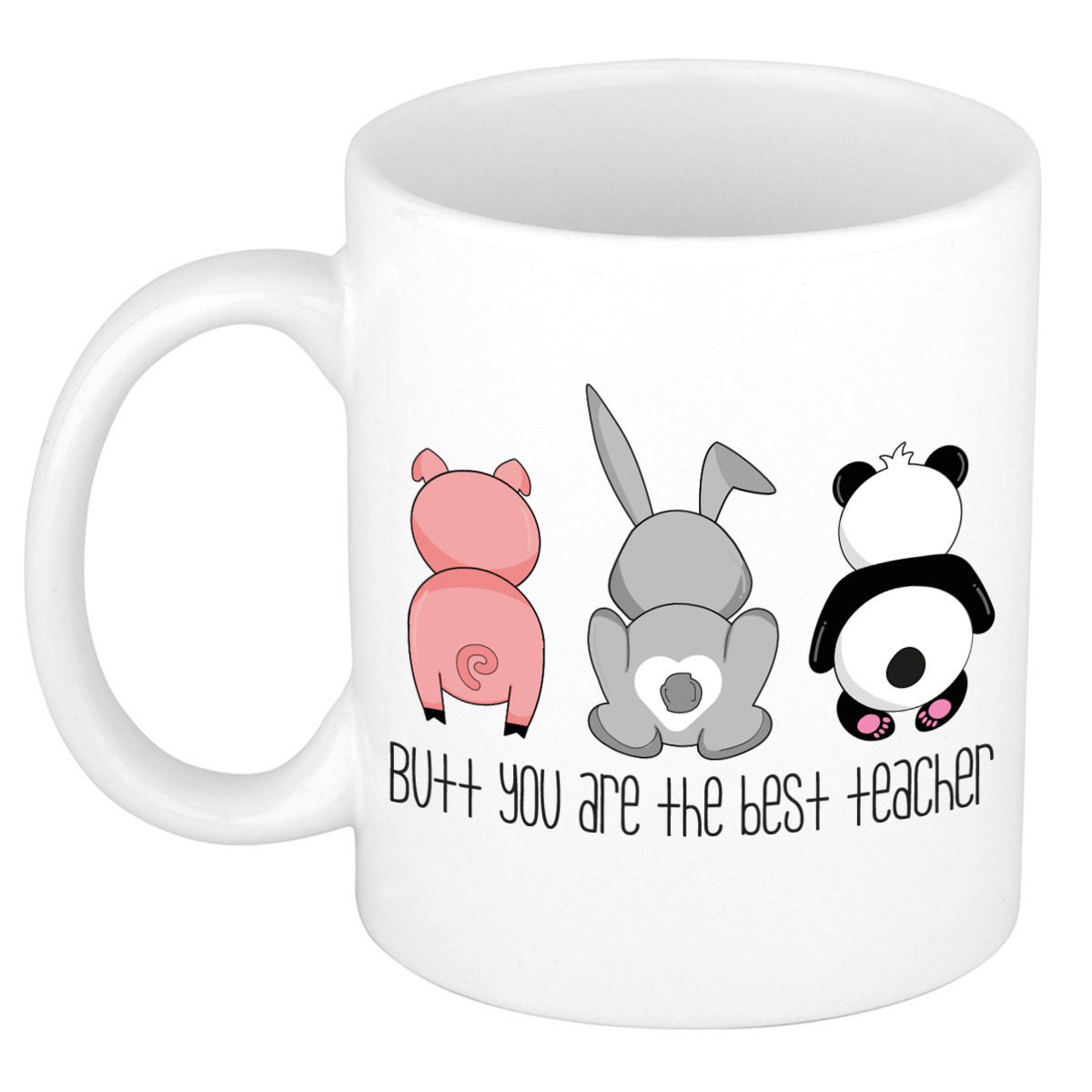 Cadeau koffie/thee mok voor leraar - wit - beste leraar - keramiek - 300 ml - meester/juffen dag -