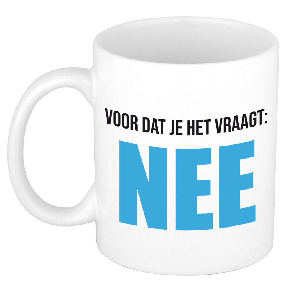 Cadeau koffie/thee mok - blauw - de slimste - 300 ml - keramiek -