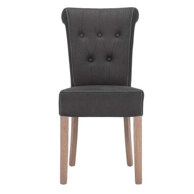 Eetkamerstoel Serra - lederlook - bruin (2 stuks) - Leen Bakker