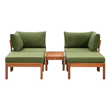Le Sud modulaire loungeset Orleàns V2 - donkergroen - 5-delig - Leen Bakker