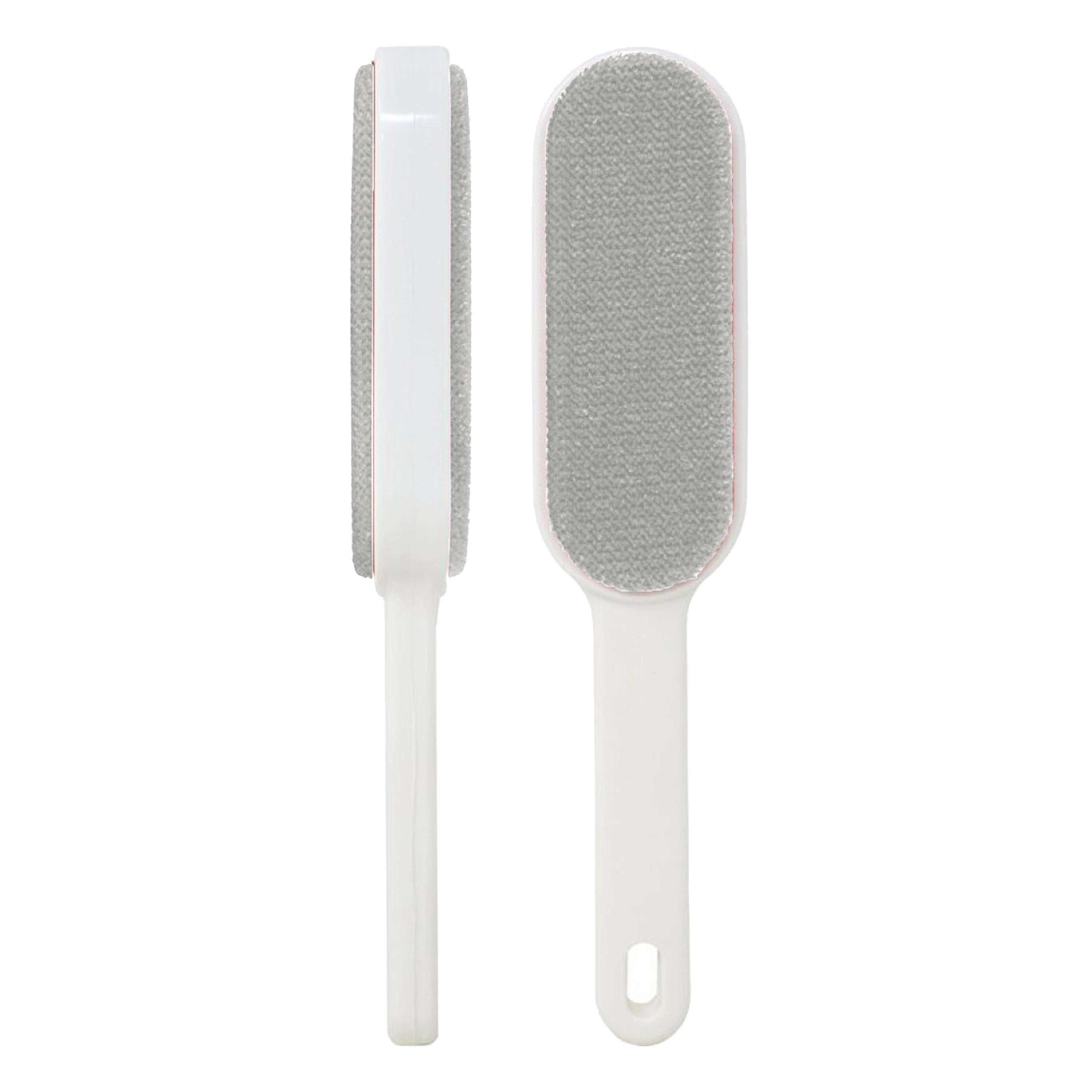 Kledingborstel/ontpluizer/pluizenverwijderaar - wit/grijs - 24 cm - voor kleding en meubels -