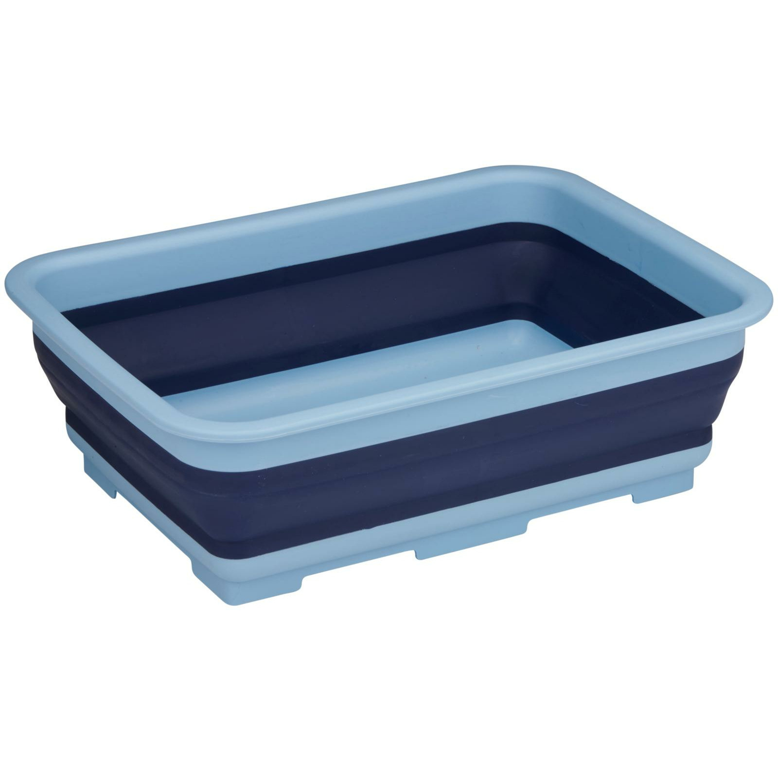 Wasmand/opbergmand opvouwbaar - kunststof - 12 Liter - blauw - 37 x 27 x 12 cm -