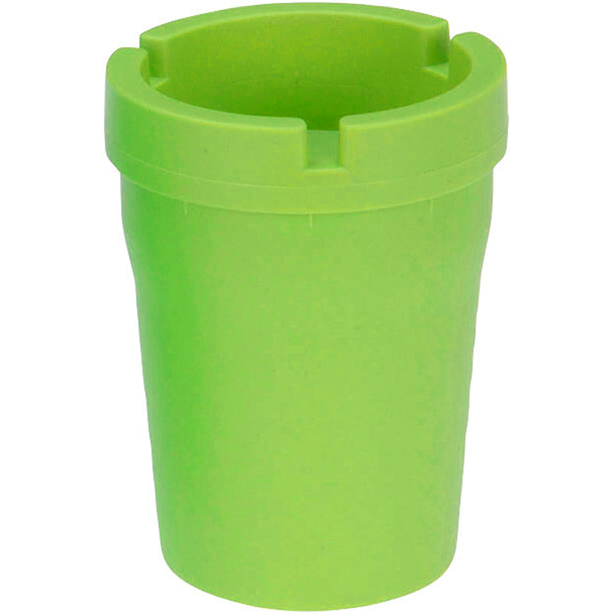 Auto/strand/tuin asbak met deksel - kunststof - groen - 11 x 8 cm -