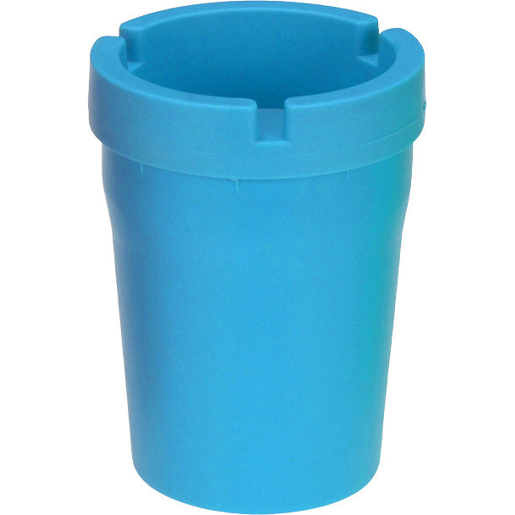 Auto/strand/tuin asbak met deksel - kunststof - blauw - 11 x 8 cm -