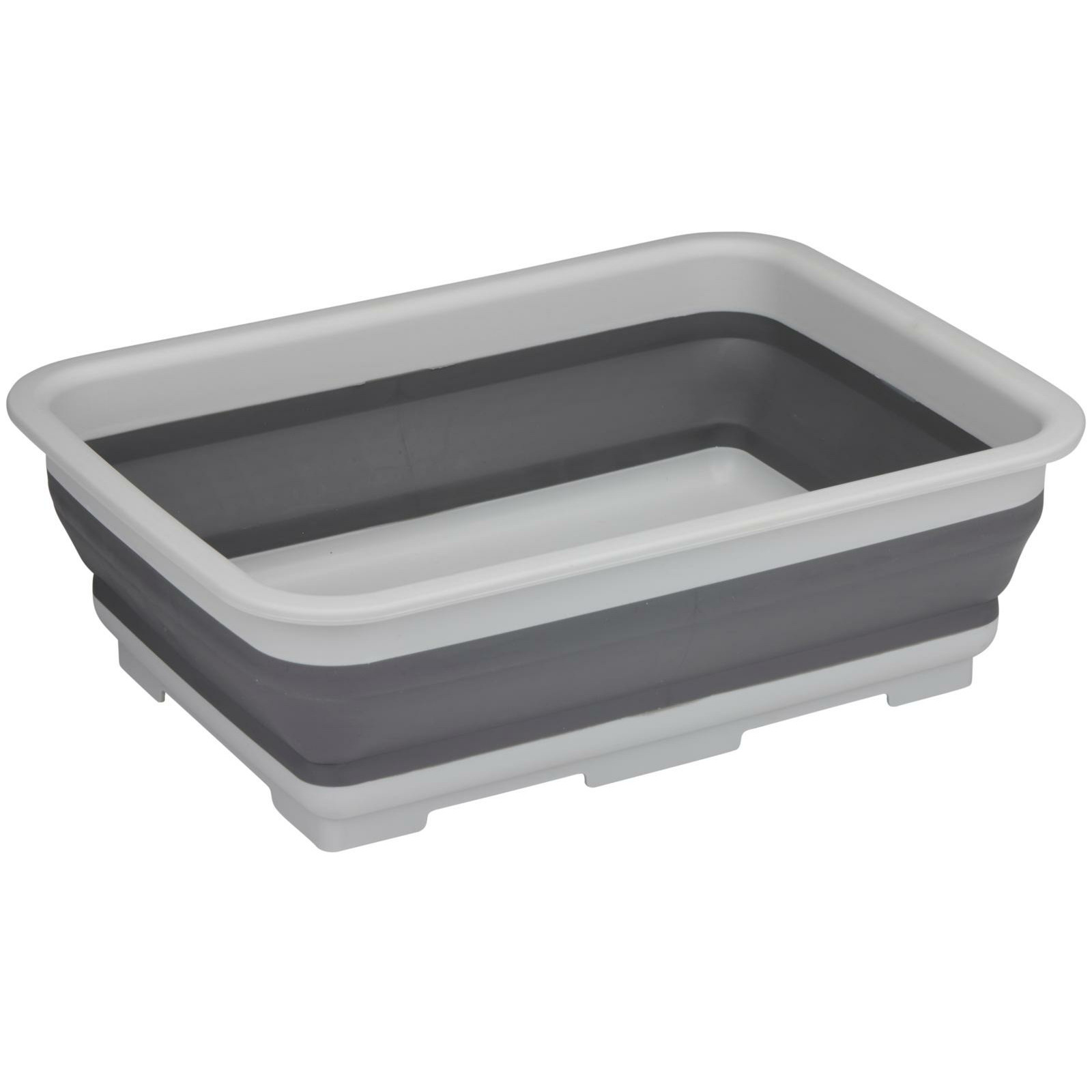 Wasmand/opbergmand opvouwbaar - kunststof - 12 Liter - grijs - 37 x 27 x 12 cm -