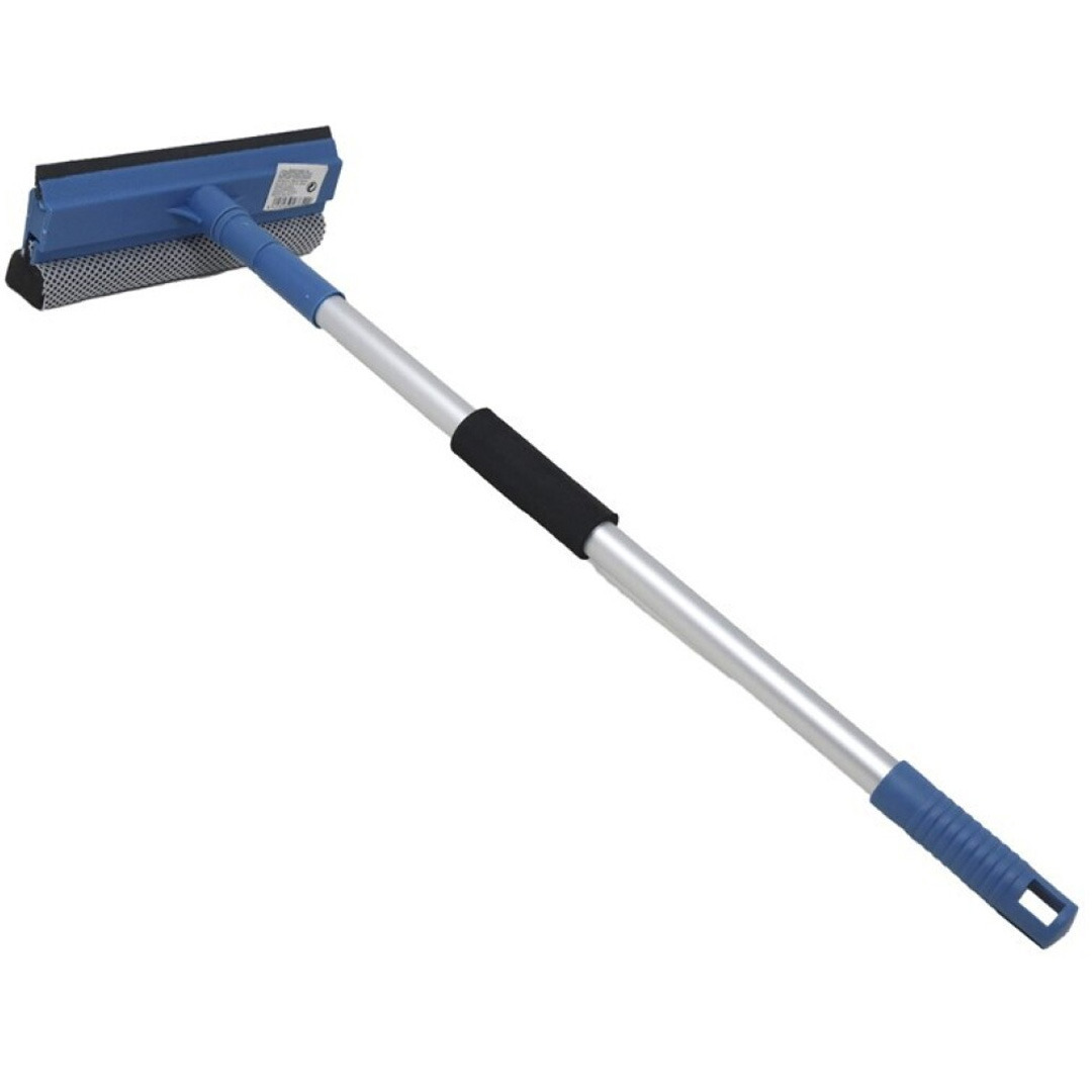 Raamwisser met telescoopsteel - 95 cm - blauw - ramenwasser -